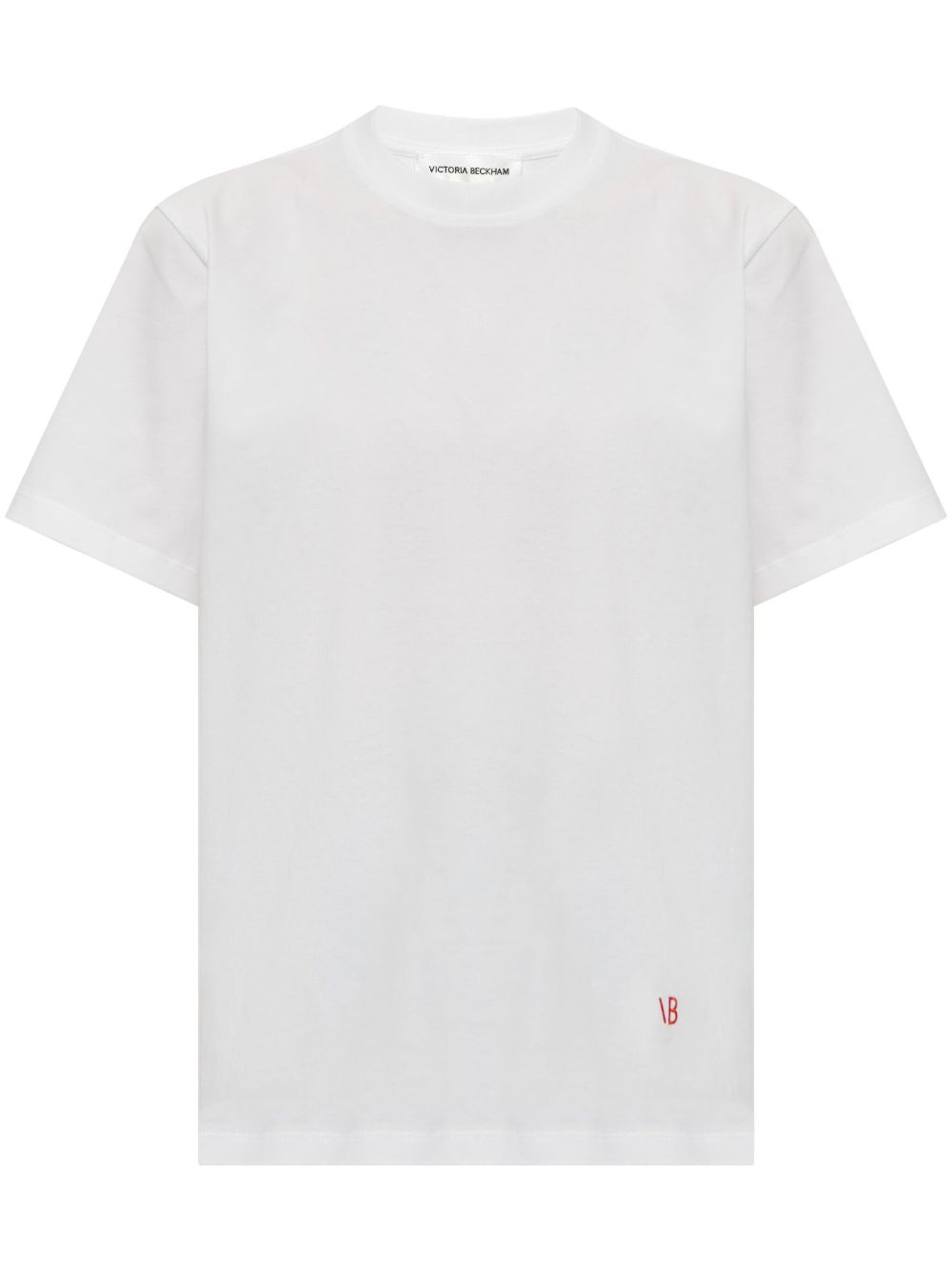 Victoria Beckham logo刺绣棉T恤 - 白色