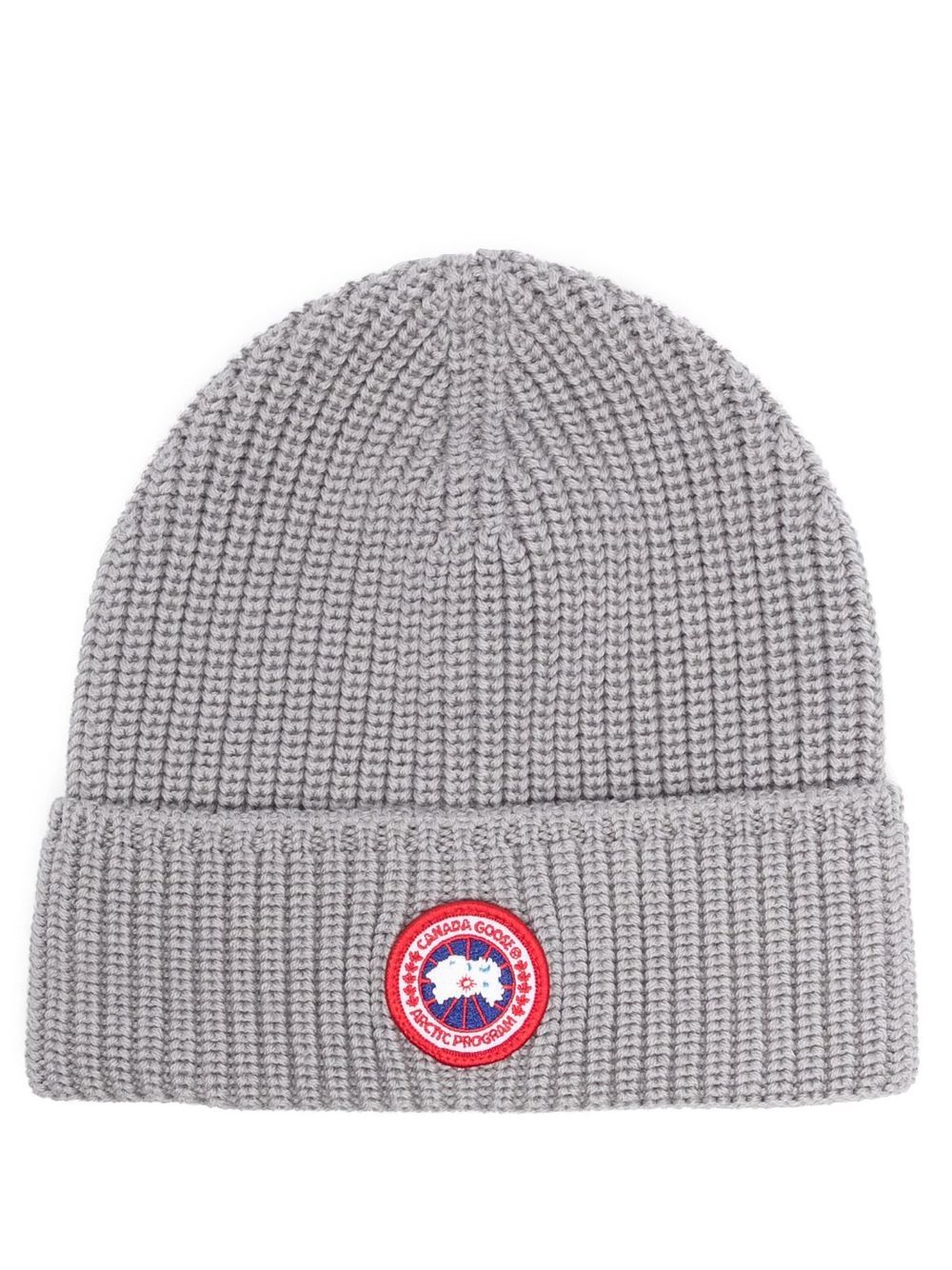 Canada Goose 标贴罗纹套头帽 - 灰色