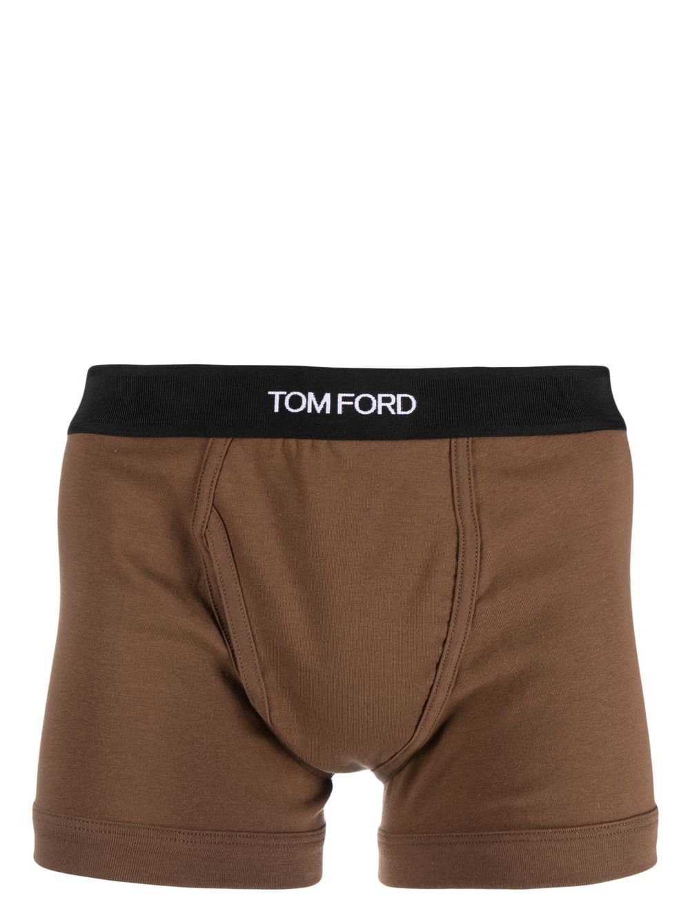 TOM FORD logo裤腰四角裤 - 褐色