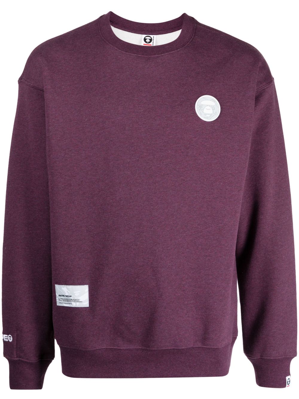 AAPE BY *A BATHING APE® 标贴圆领卫衣 - 紫色
