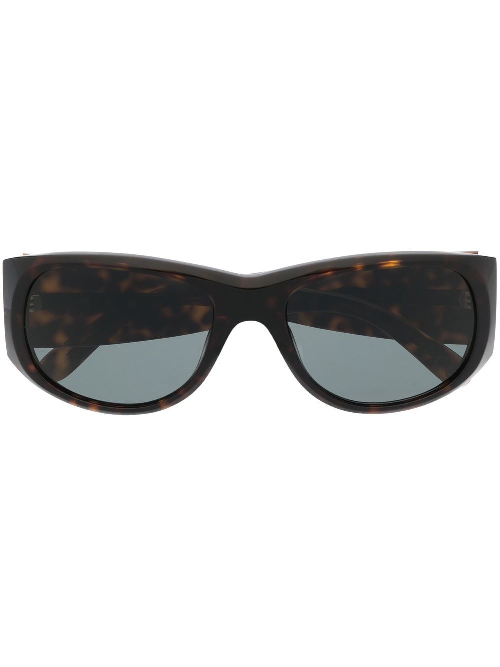 Marni Eyewear 玳瑁纹圆框太阳眼镜 - 褐色
