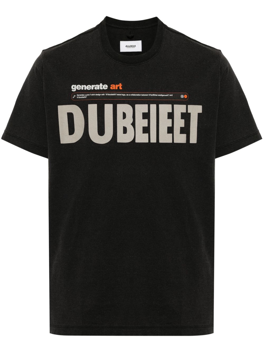 Doublet logo印花棉T恤 - 灰色