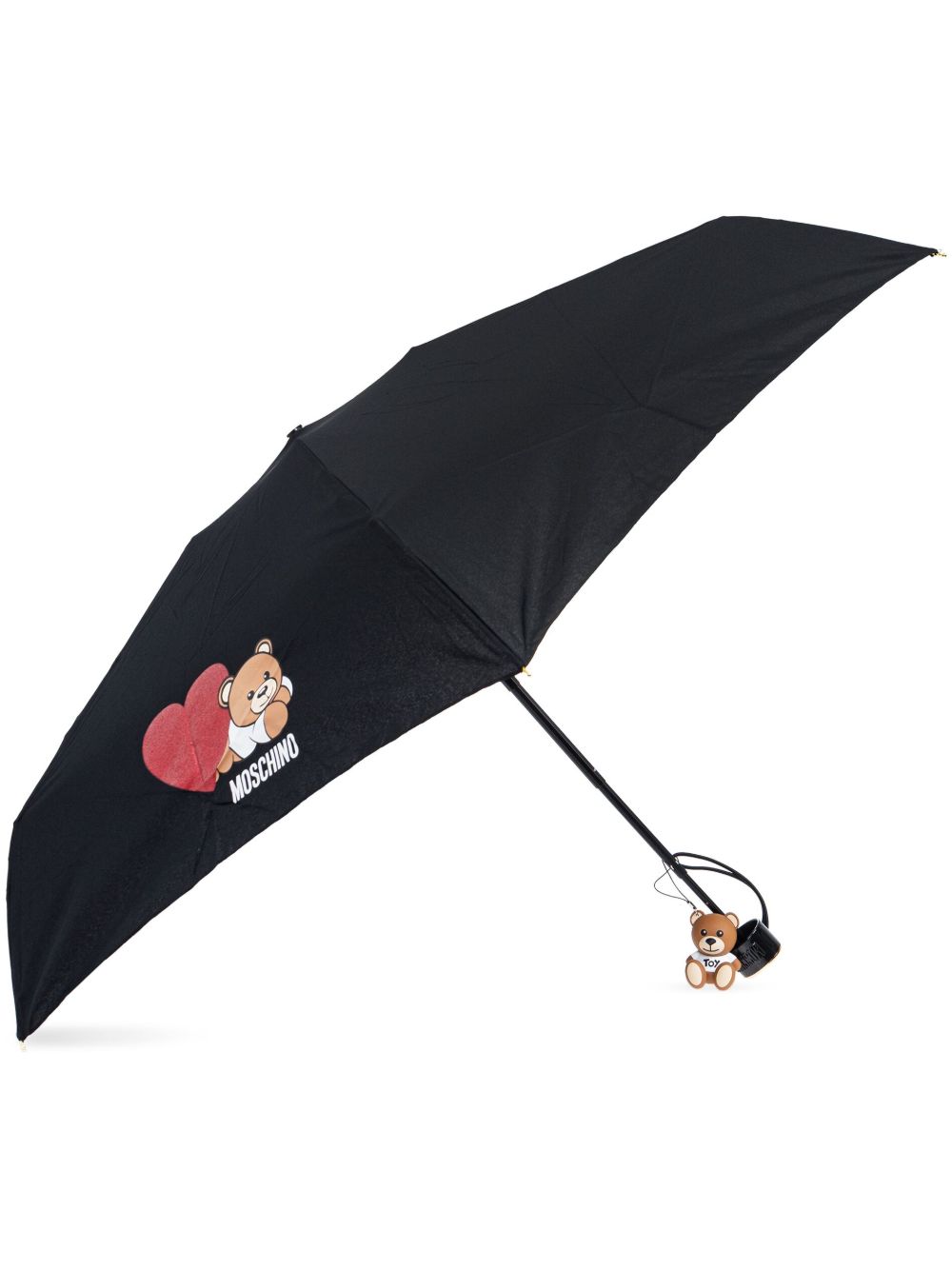 Moschino 泰迪熊印花轻便雨伞 - 黑色