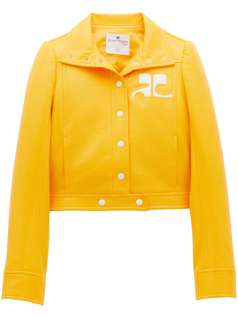 Courrèges 拉链漆光面料夹克 - 黄色