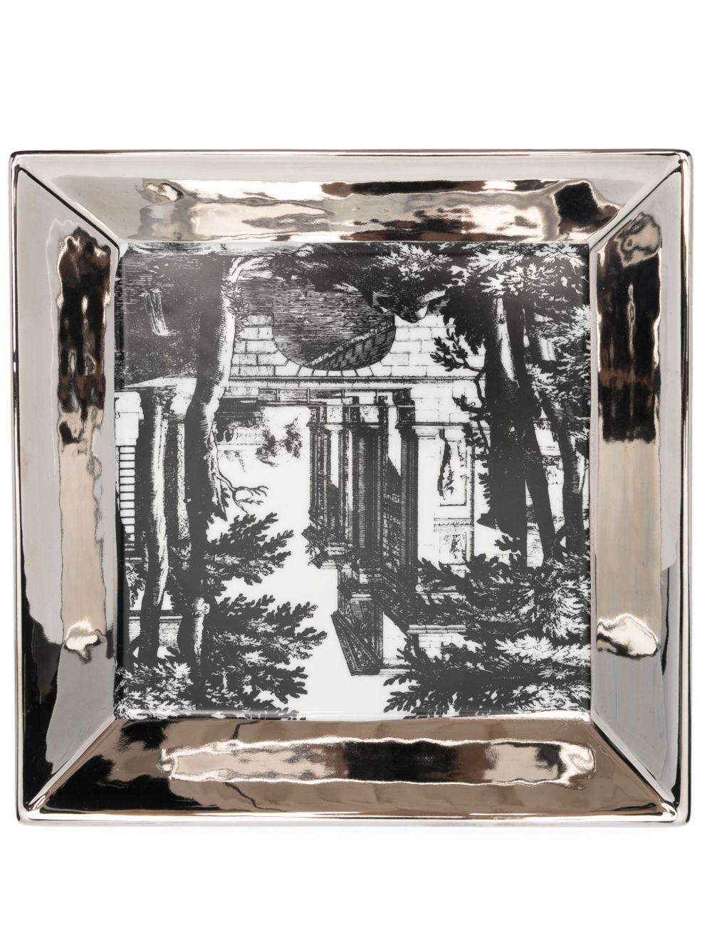 Fornasetti 阔腿工装口袋裤 - 银色