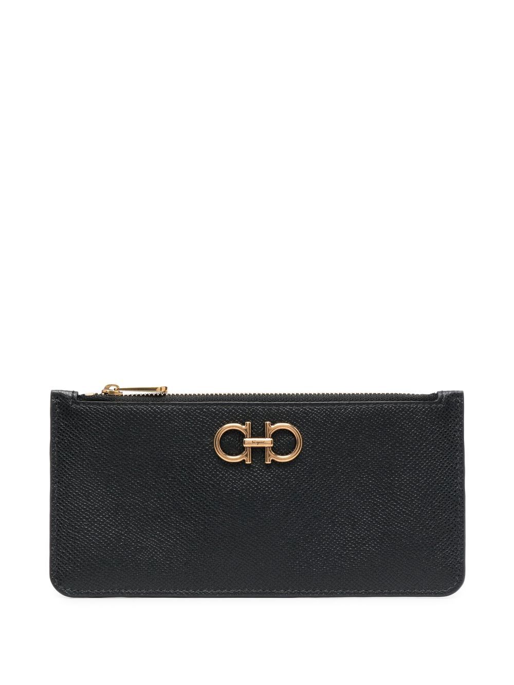 Ferragamo Gancini logo缀饰钱包 - 黑色