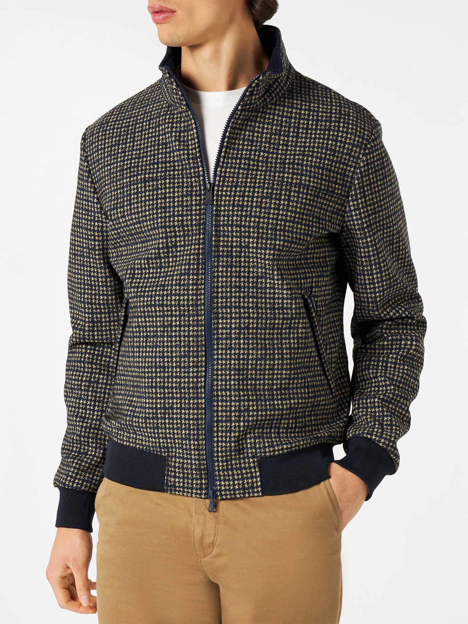 MC2 Saint Barth Man Mid-weight Houndstood Bomber Jacket Traveler