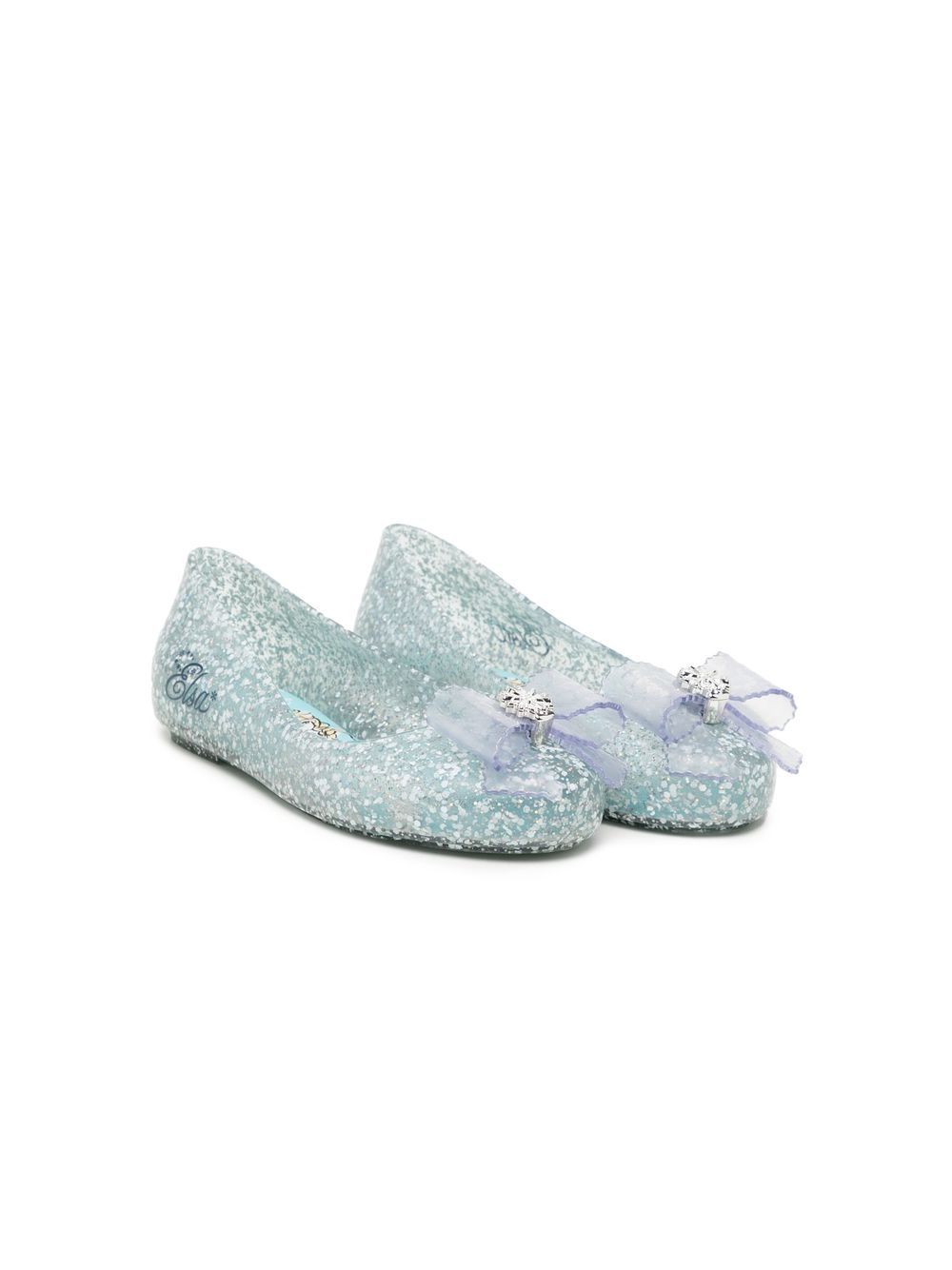 Mini Melissa 蝴蝶结细节芭蕾平底鞋 - 蓝色