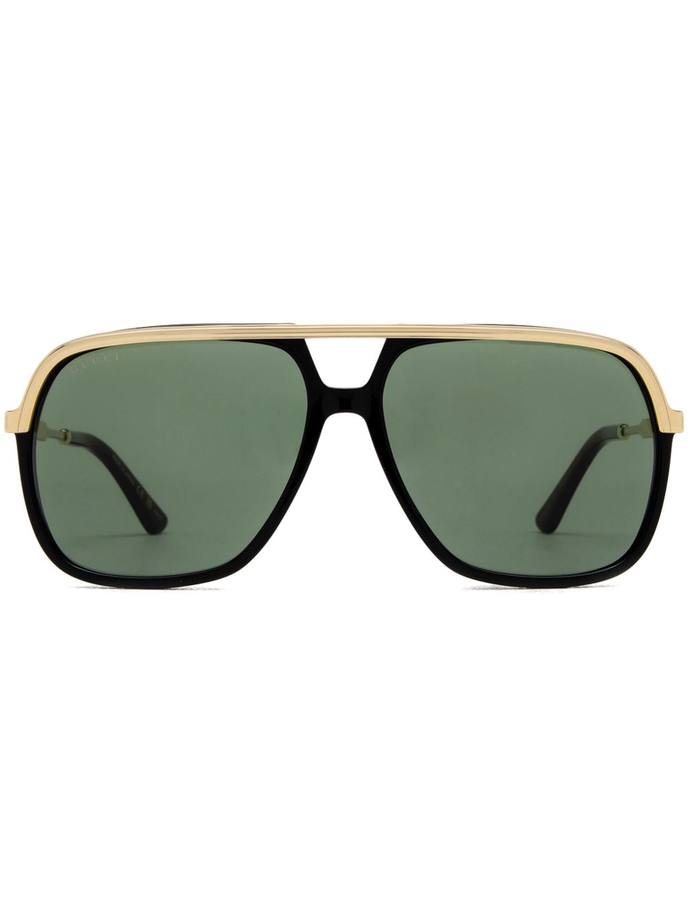 Gucci Eyewear Web 细节飞行员太阳眼镜 - 黑色