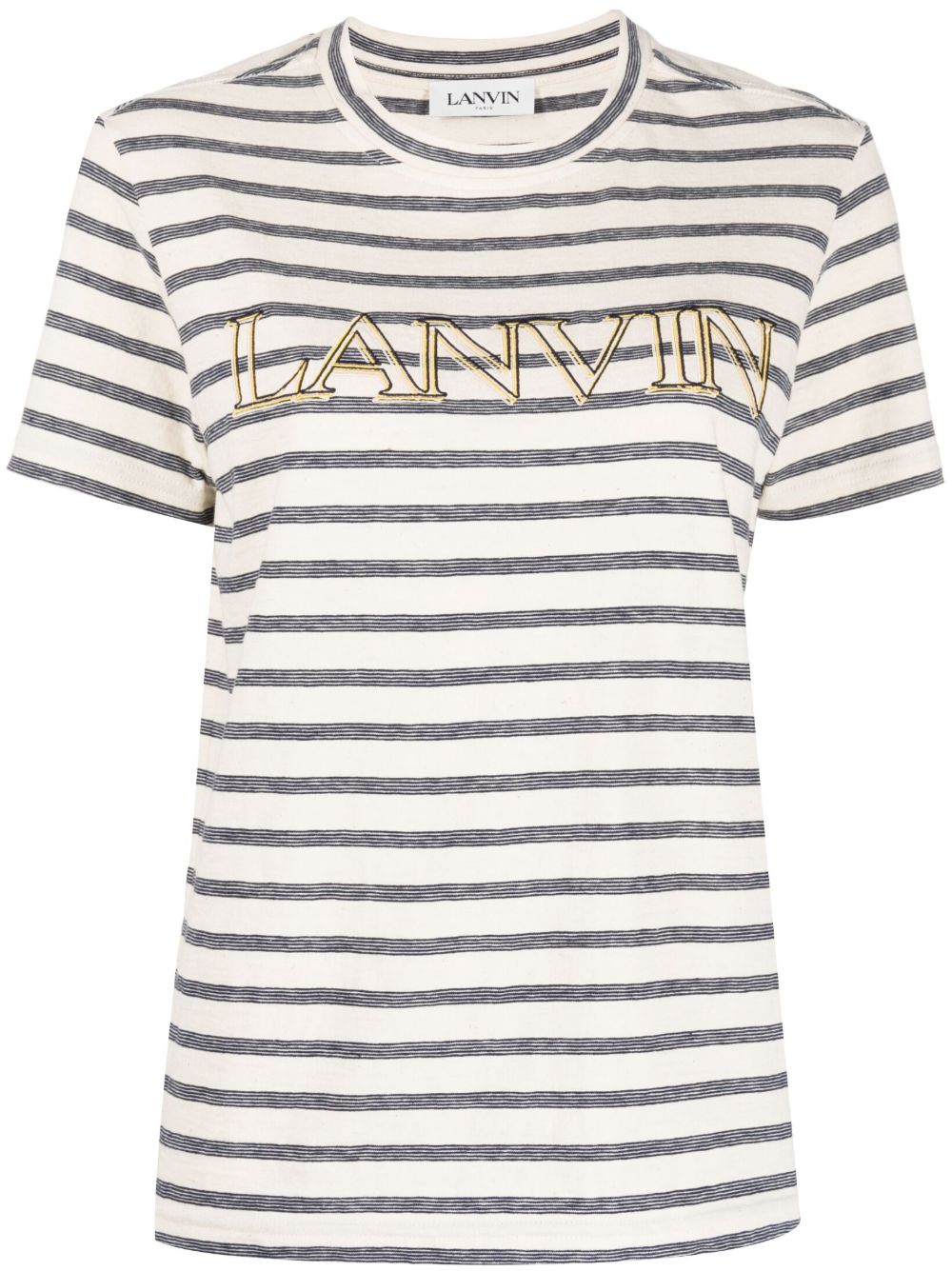 Lanvin logo印花条纹T恤 - 中性色