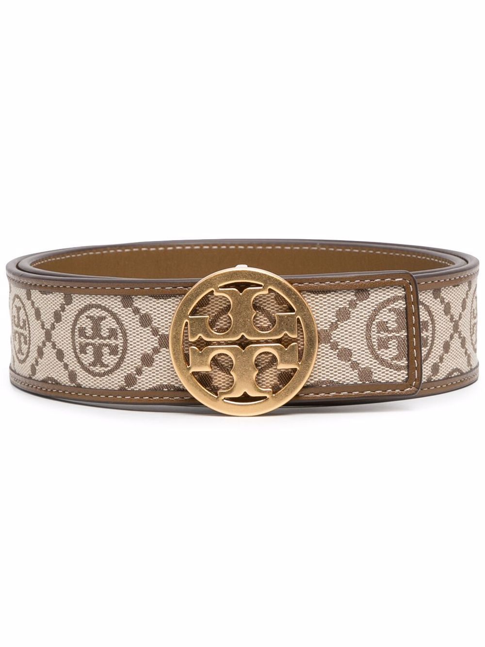 Tory Burch 经典logo印花腰带 - 褐色
