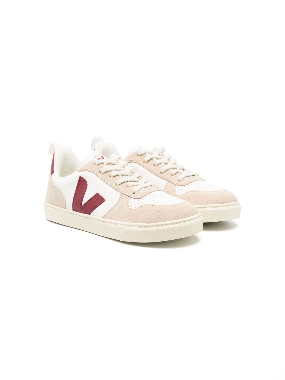 VEJA Kids 标贴皮质低帮运动鞋 - 中性色