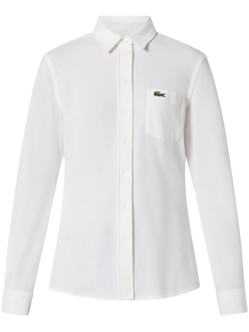 Lacoste 珠地布衬衫 - 白色