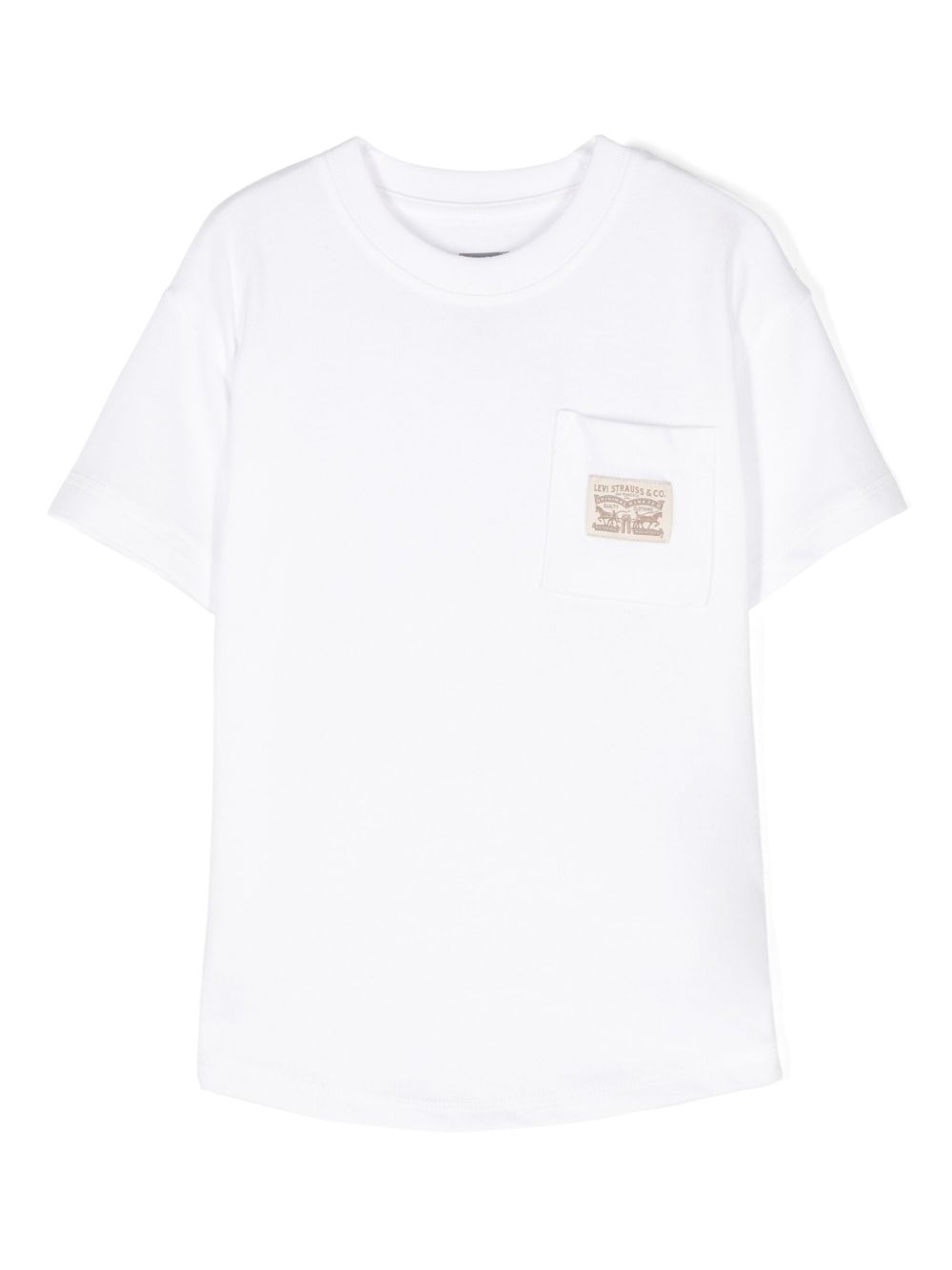 Levi's Kids 标贴平纹针织T恤 - 白色