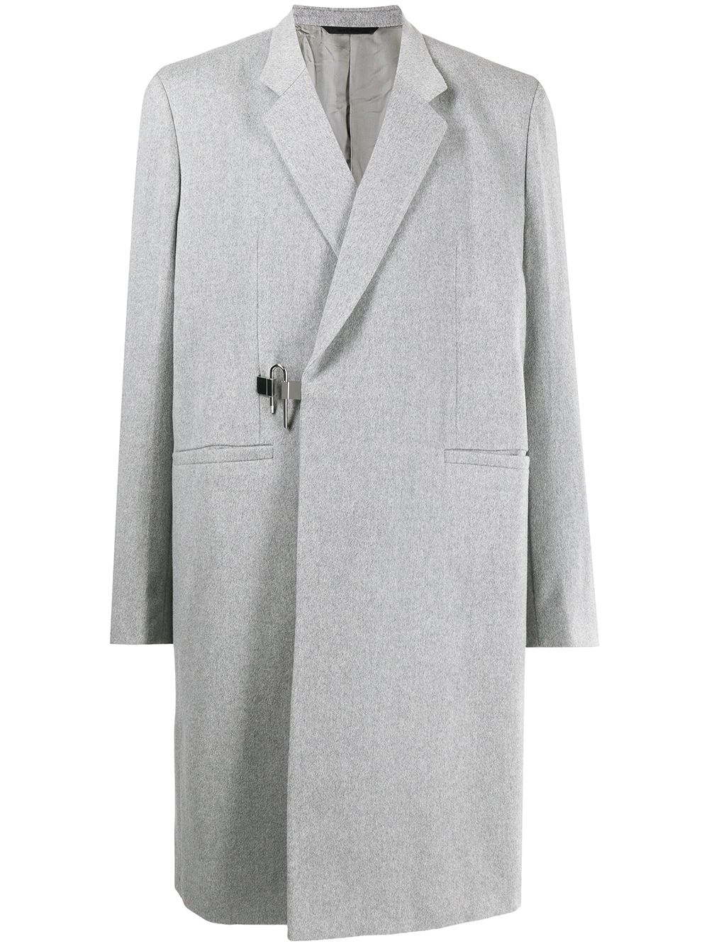 Givenchy single-breasted wool coat - 灰色