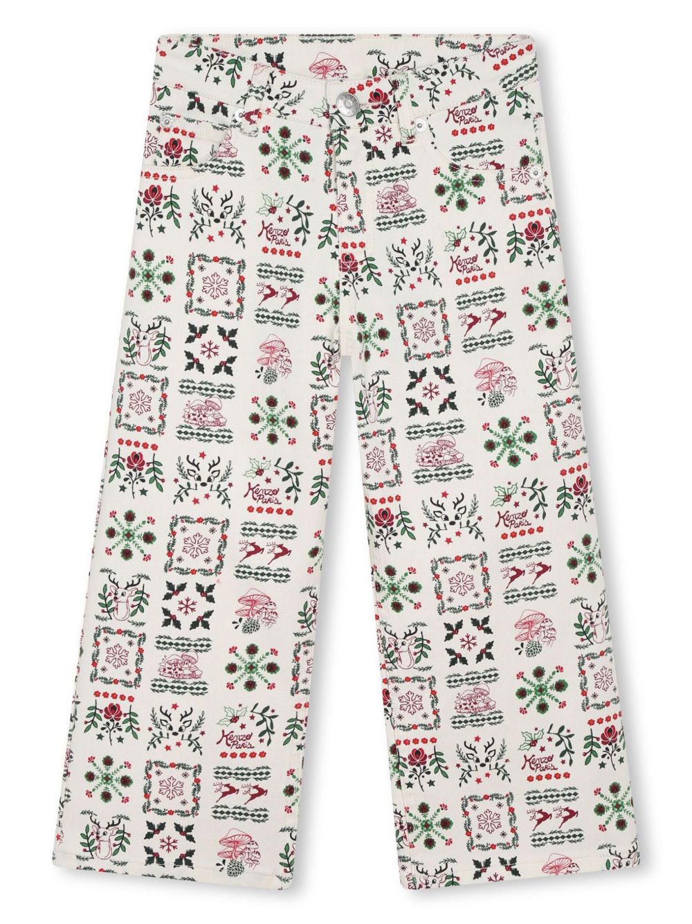 Kenzo Kids 限量版棉长裤 - 白色