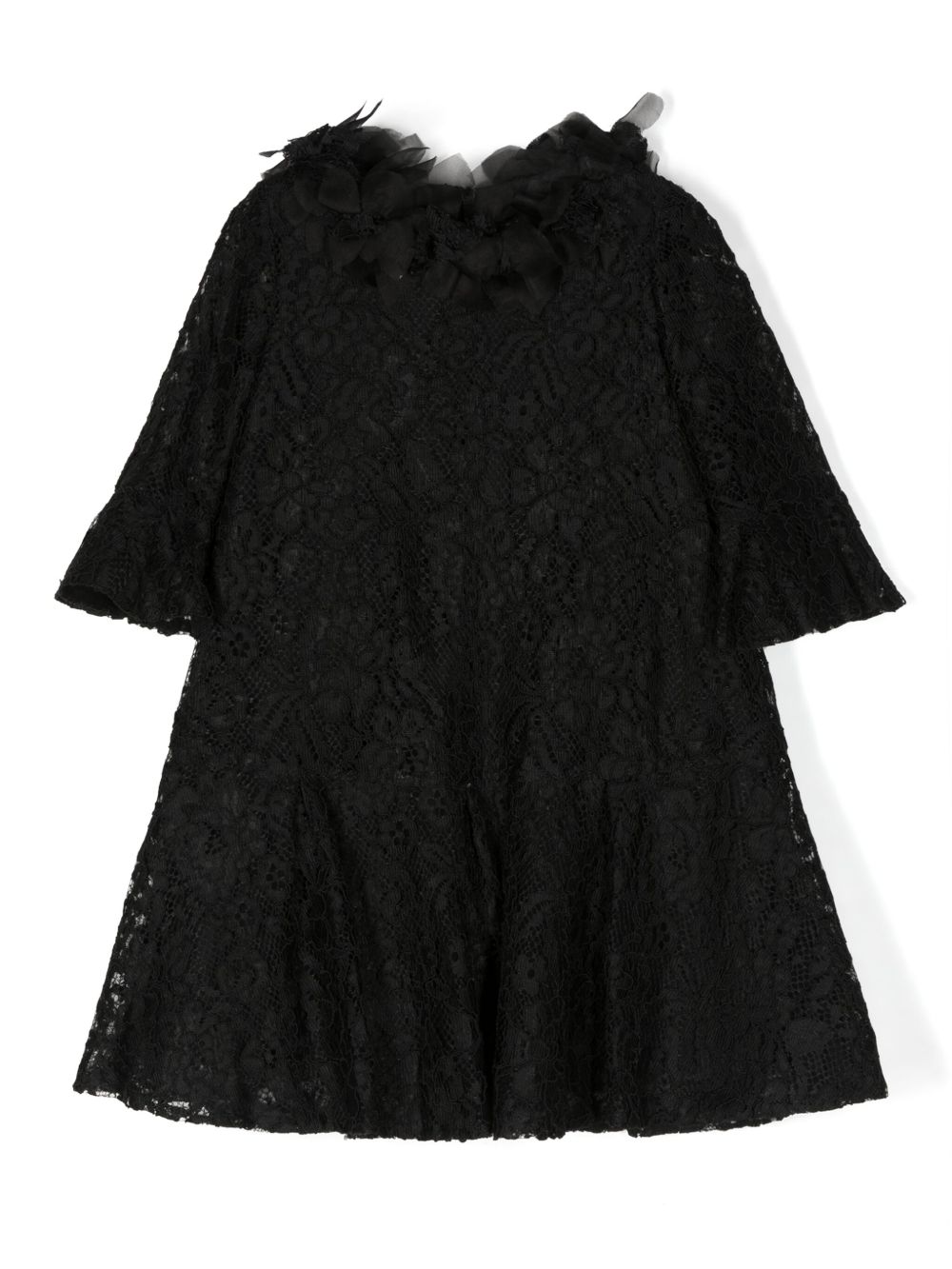 MARCHESA KIDS COUTURE 凸纹蕾丝小礼服 - 黑色