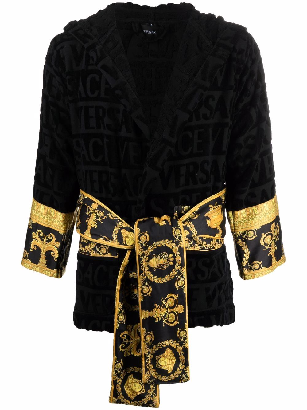 Versace I Love Baroque 短款睡袍 - 黑色