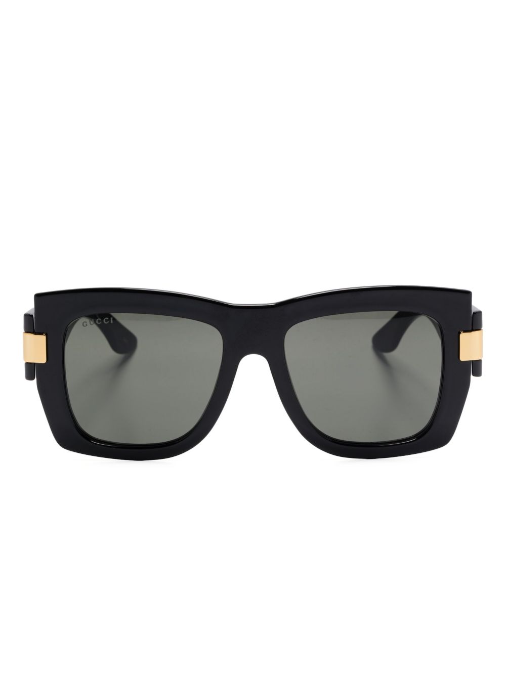 Gucci Eyewear 超大镜框太阳眼镜 - 黑色