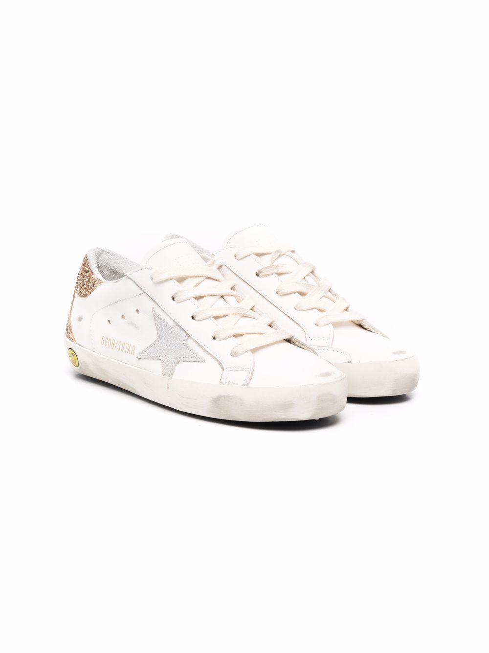 Golden Goose Kids Super-Star 皮质板鞋 - 白色