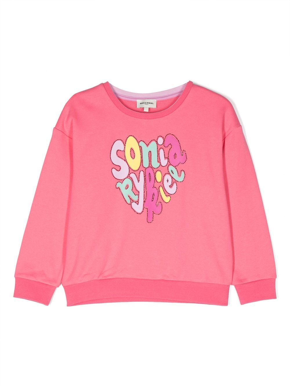 SONIA RYKIEL ENFANT logo印花缀饰卫衣 - 粉色