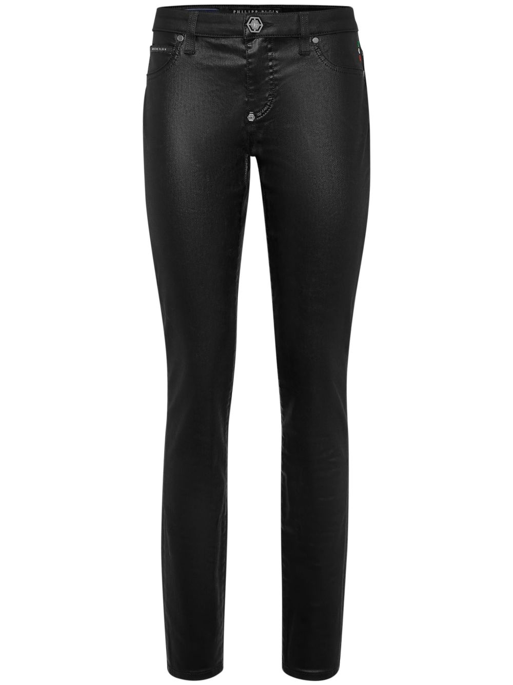 Philipp Plein 涂蜡牛仔裤 - 黑色