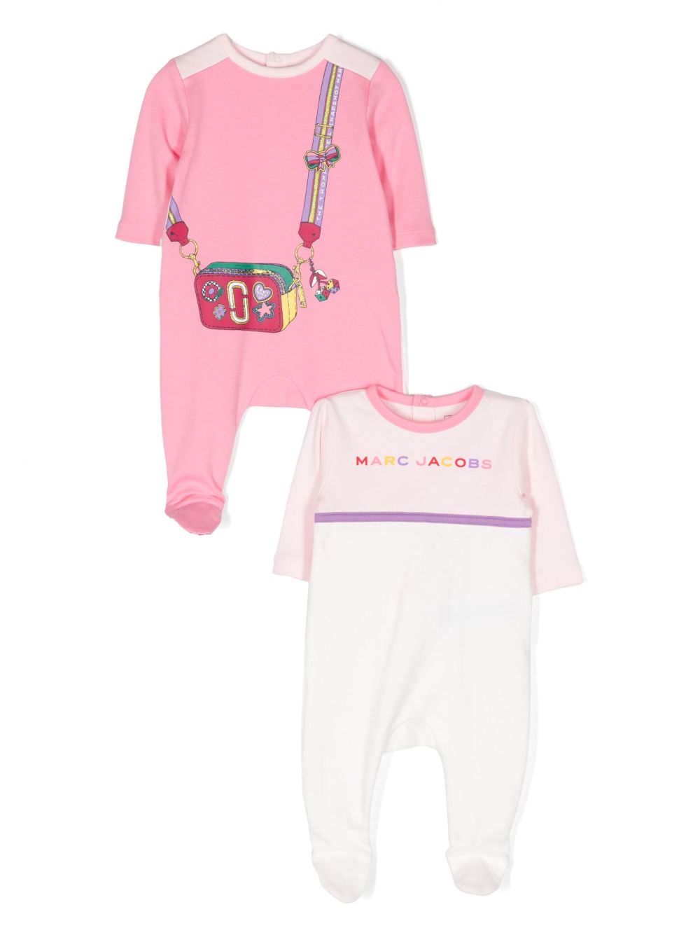 Marc Jacobs Kids 图案印花睡衣套装 - 粉色