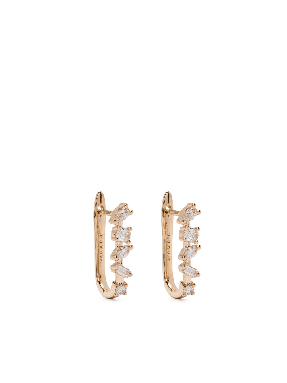 Dana Rebecca Designs 14K黄金 Alexa Jordyn 钻石圈形耳环 - 金色