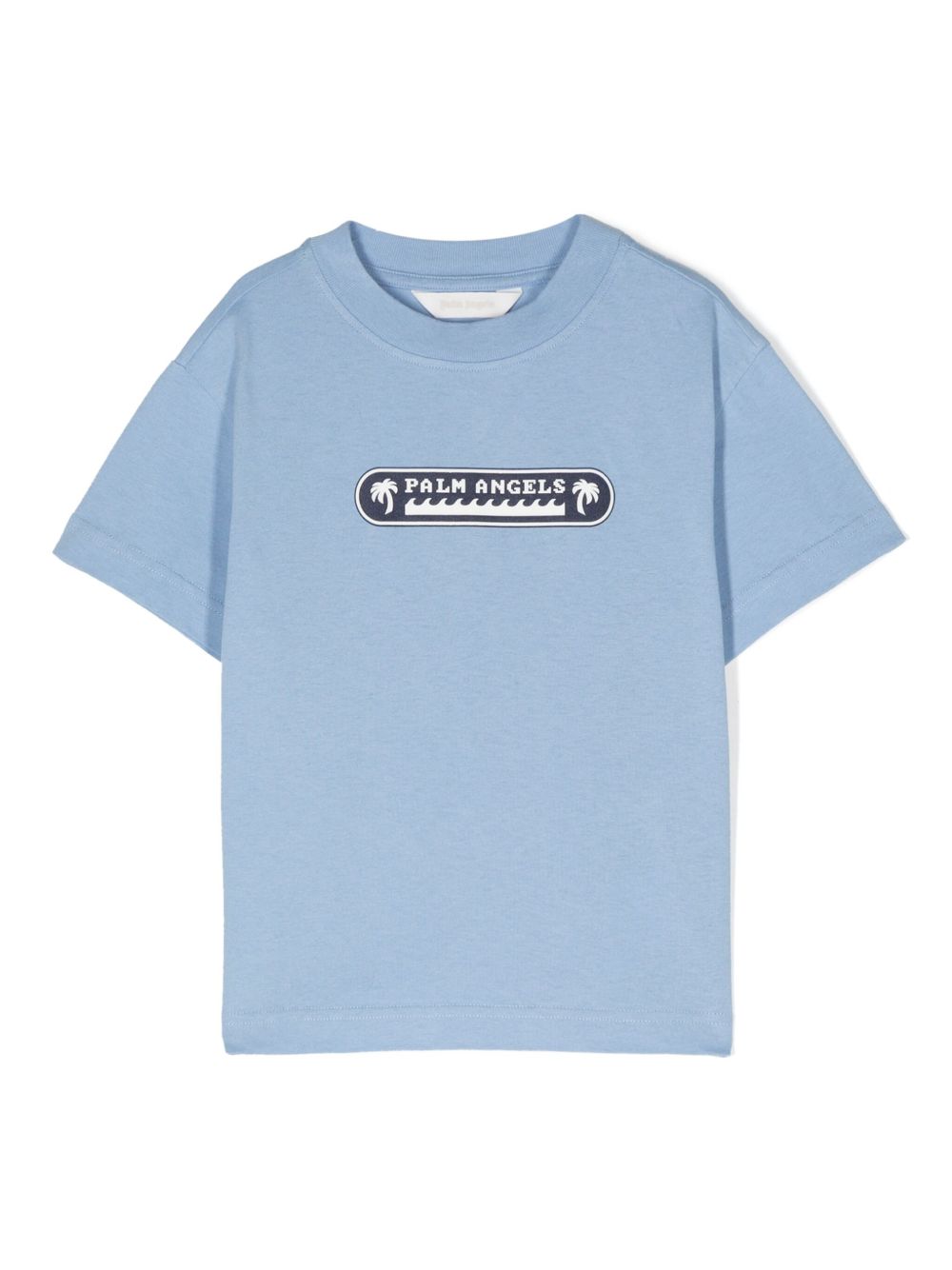 Palm Angels Kids Palm Waves 棉T恤 - 蓝色