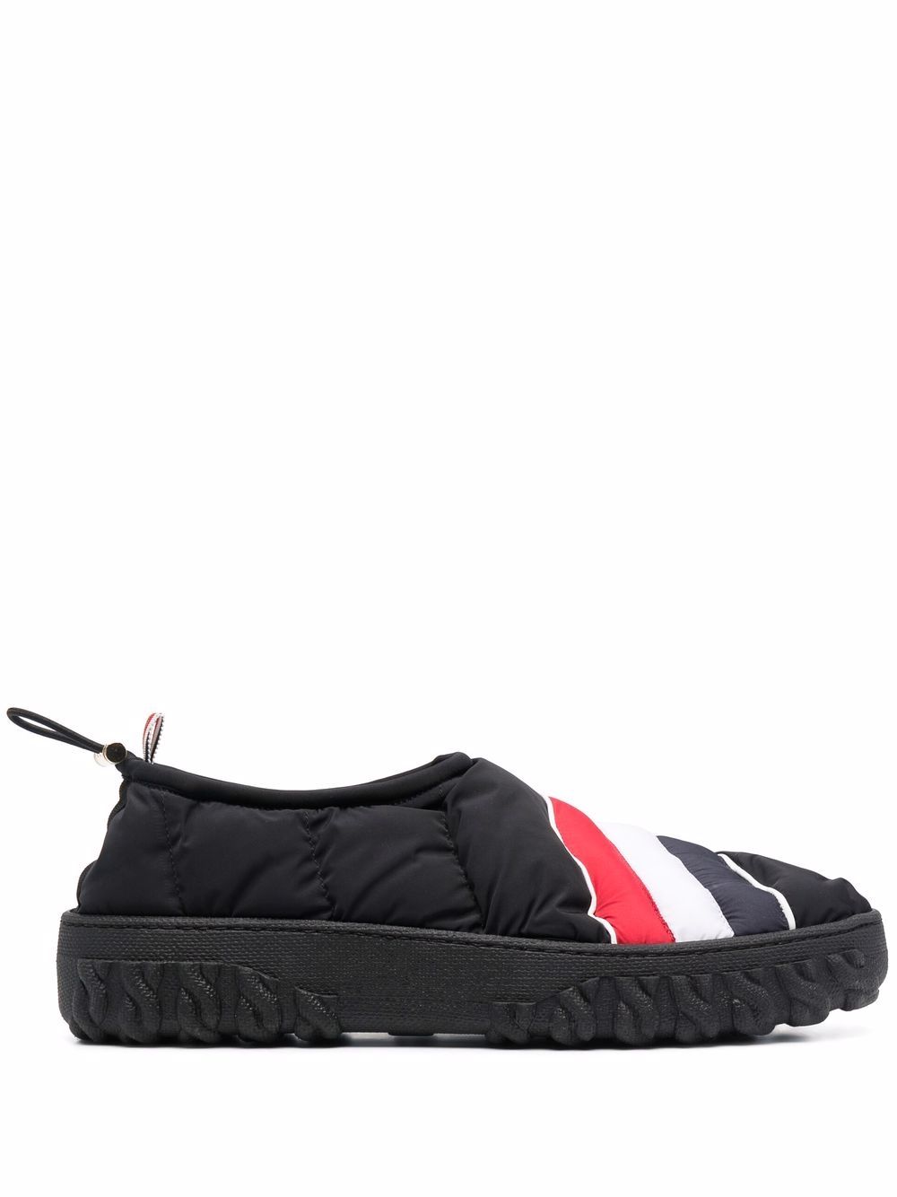 Thom Browne RWB 条纹绗缝乐福鞋 - 黑色