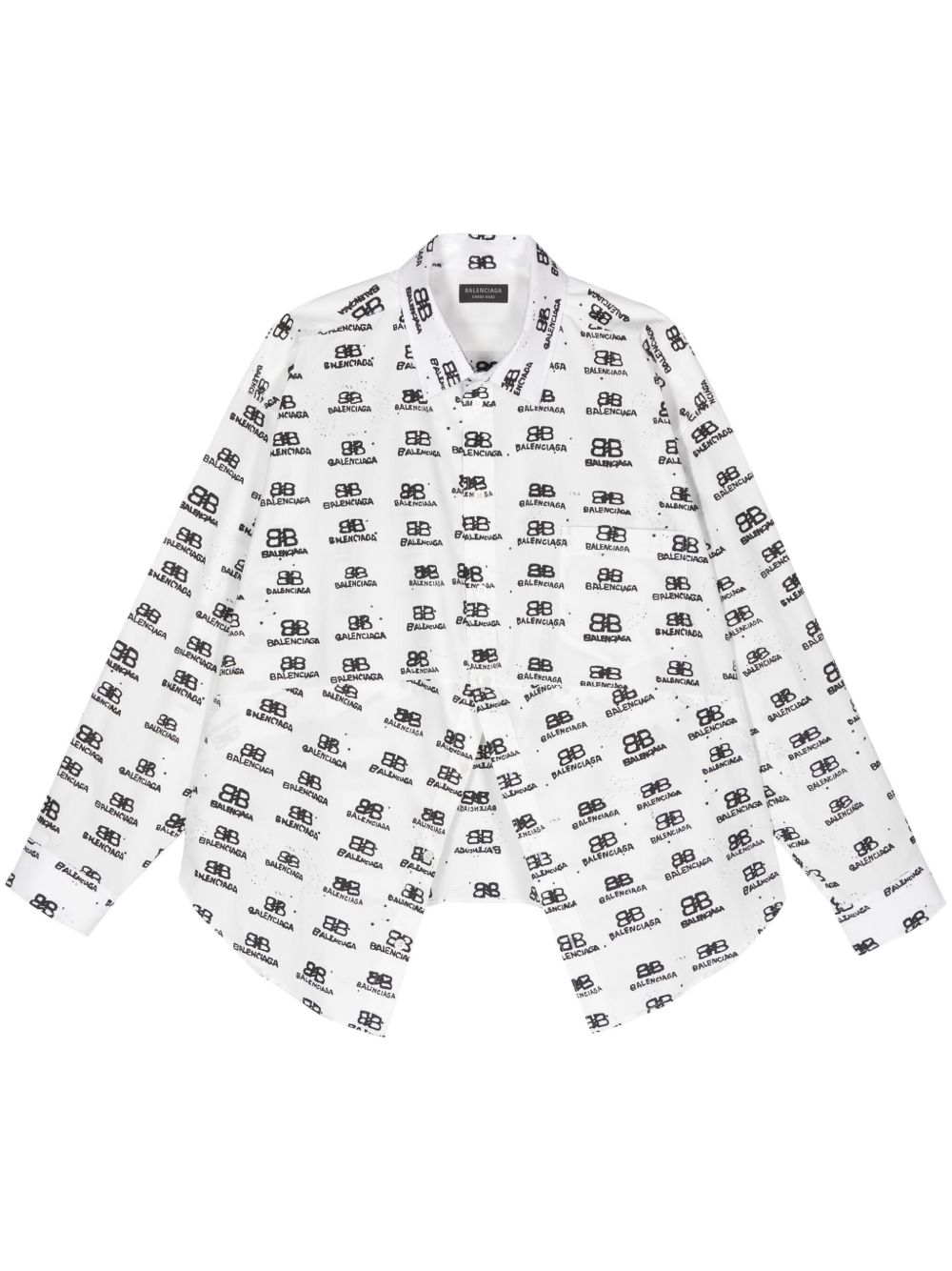 Balenciaga logo印花衬衫 - 白色