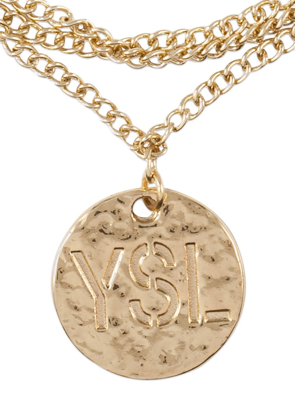Saint Laurent Pre-Owned logo吊饰链式手链（1980年代典藏款） - 金色