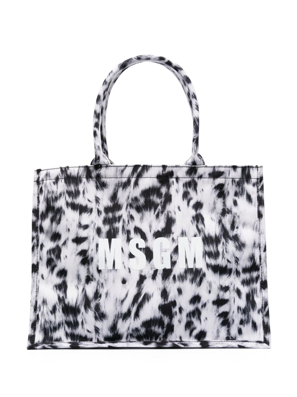 MSGM logo印花动物纹托特包 - 黑色