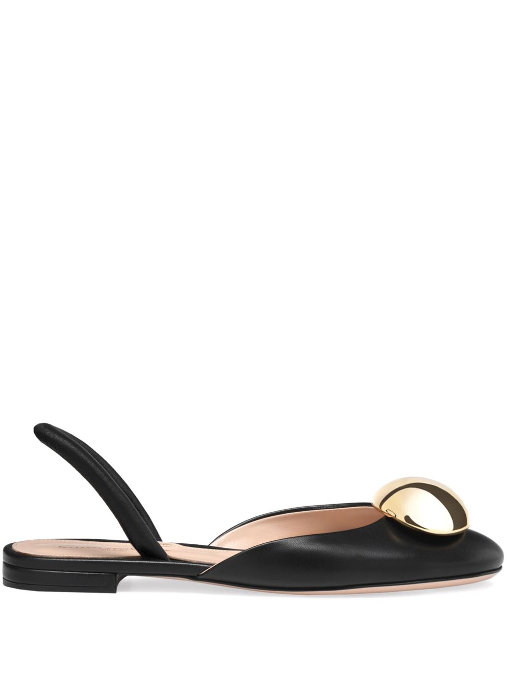 Gianvito Rossi Sphera 裹踝平底鞋 - 黑色