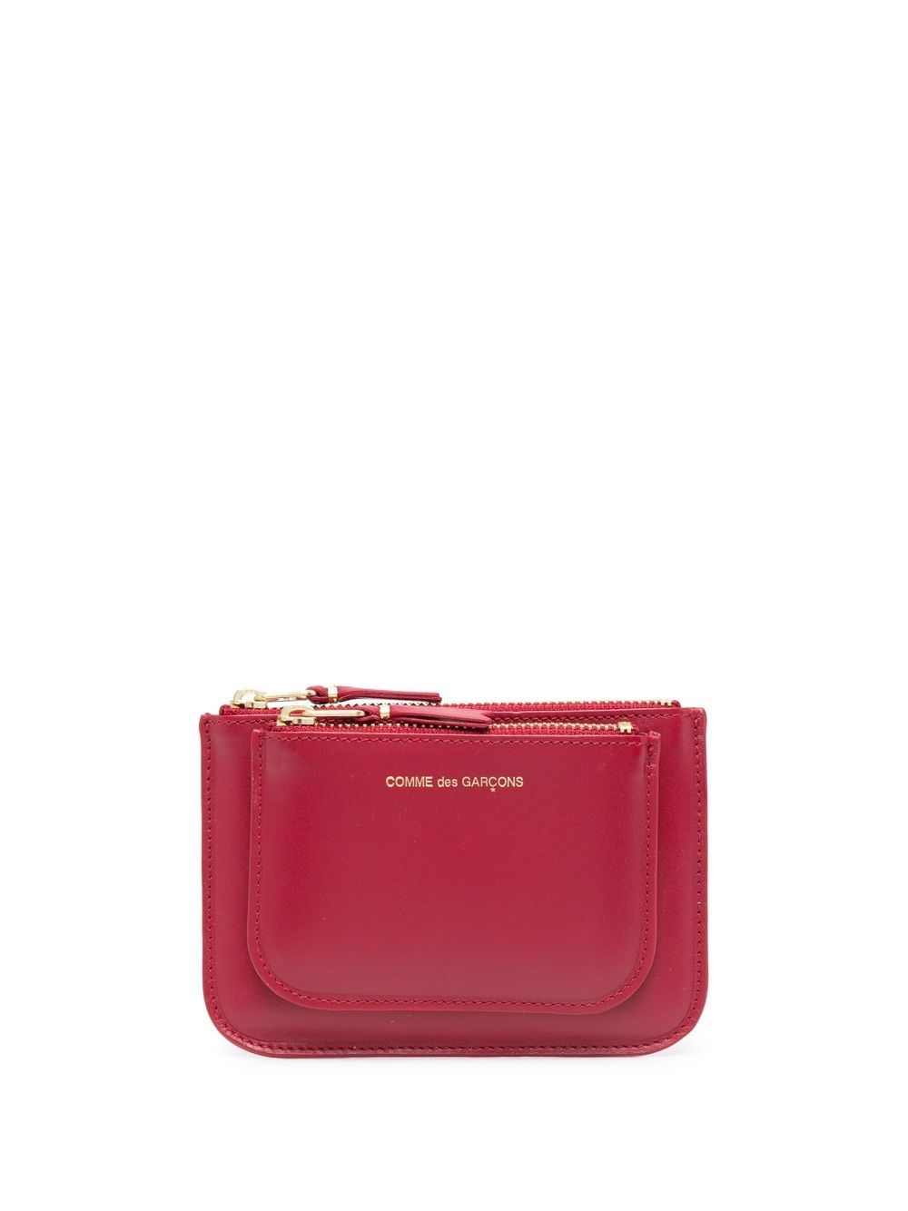 Comme Des Garçons Wallet logo标记皮质钱包 - 红色