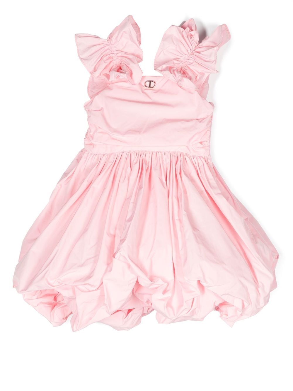 TWINSET Kids 泡泡裙摆无袖连衣裙 - 粉色