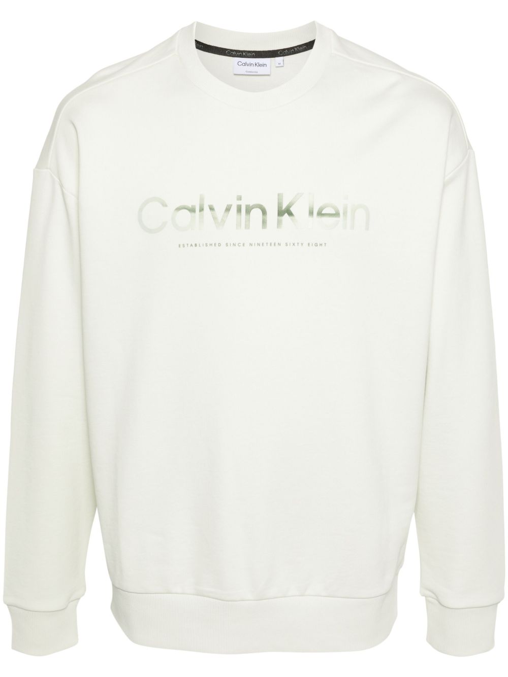 Calvin Klein logo印花棉卫衣 - 绿色