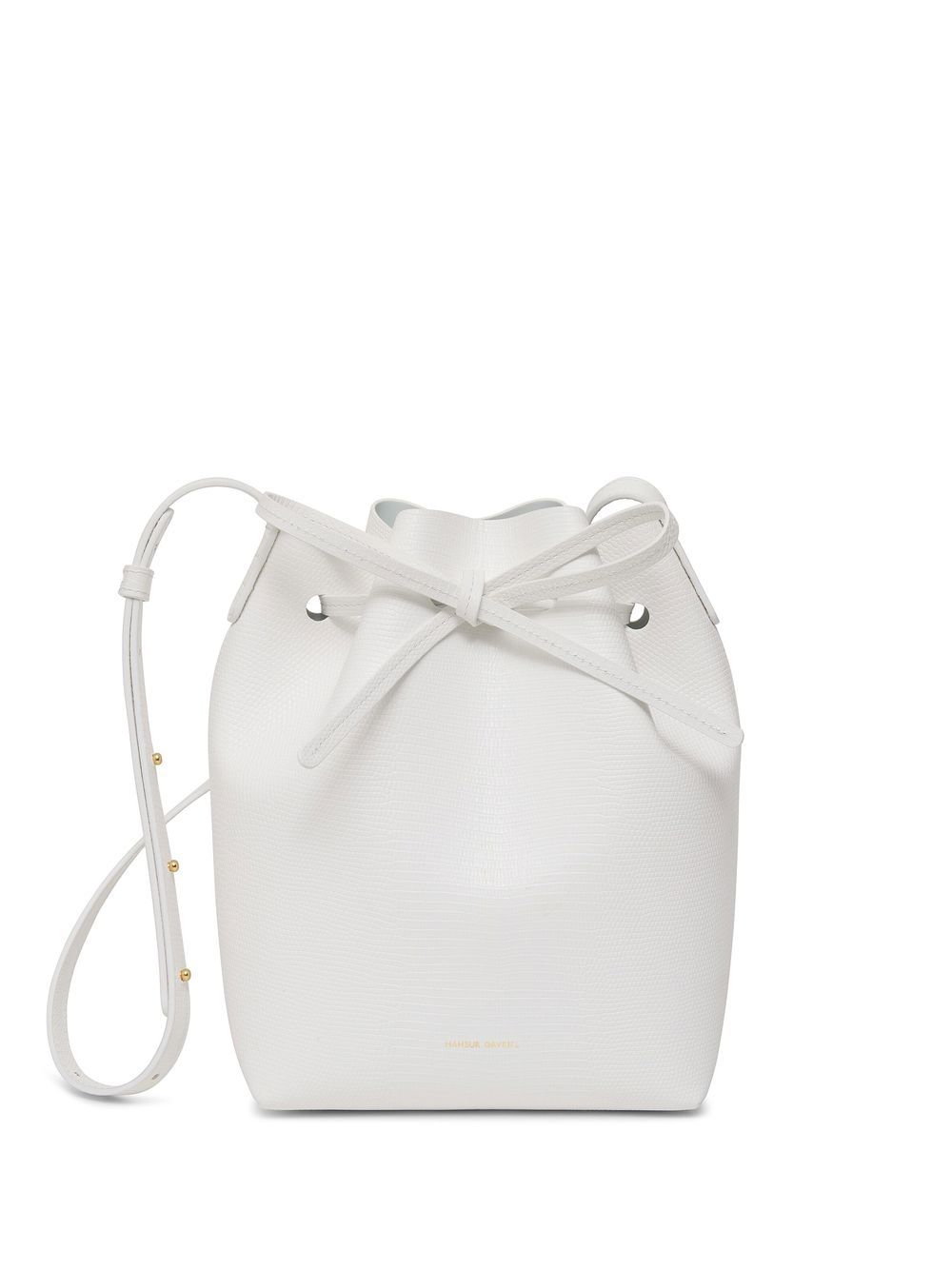 Mansur Gavriel 蛇皮效果皮质水桶包 - 白色