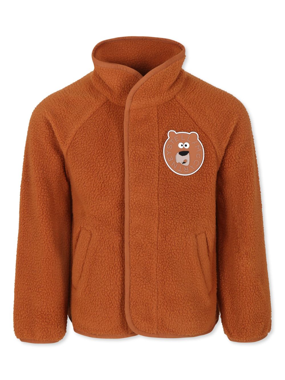 Stella McCartney Kids 小熊贴花抓绒夹克 - 橘色