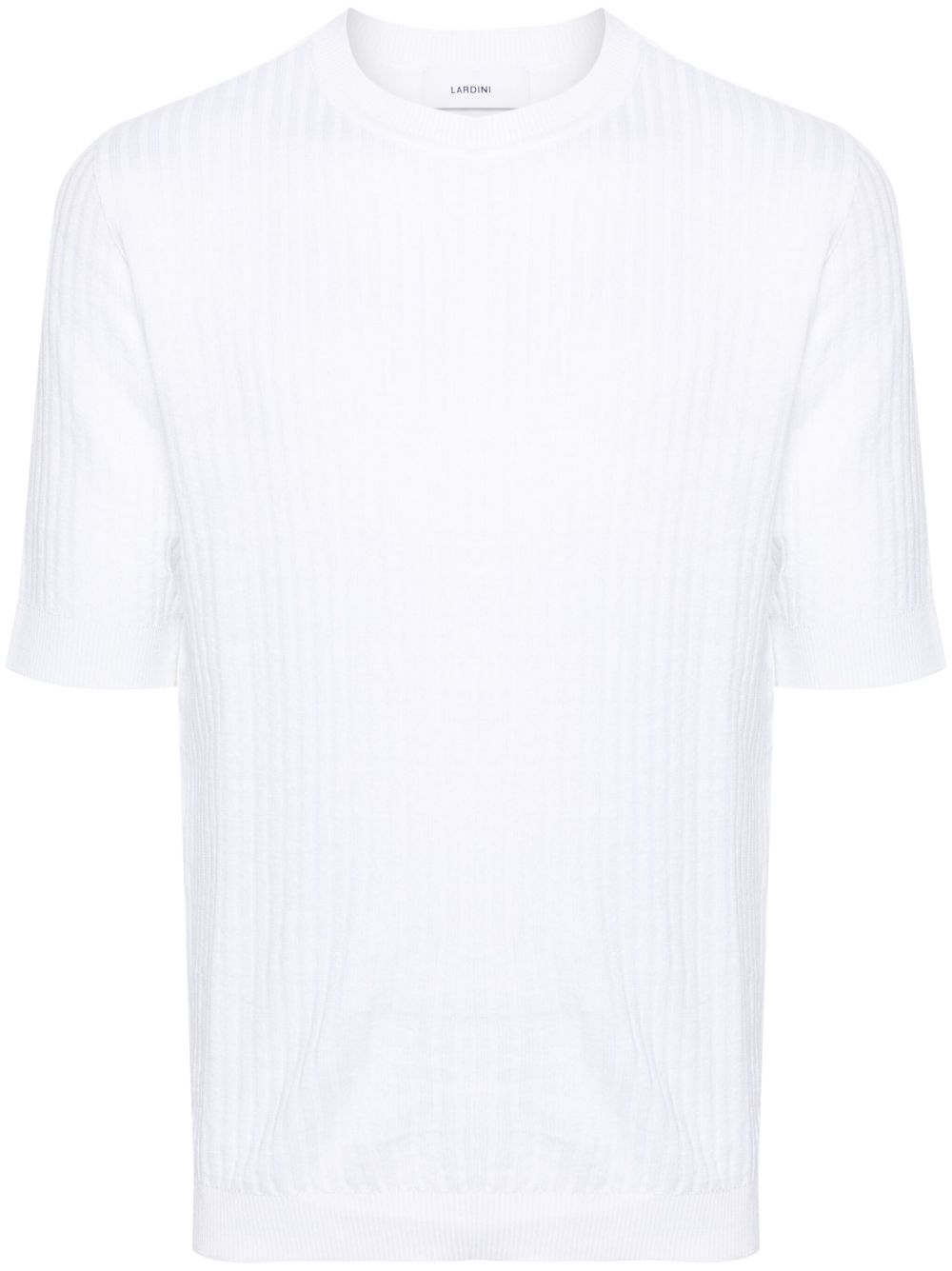Lardini 罗纹短袖毛衣 - 白色