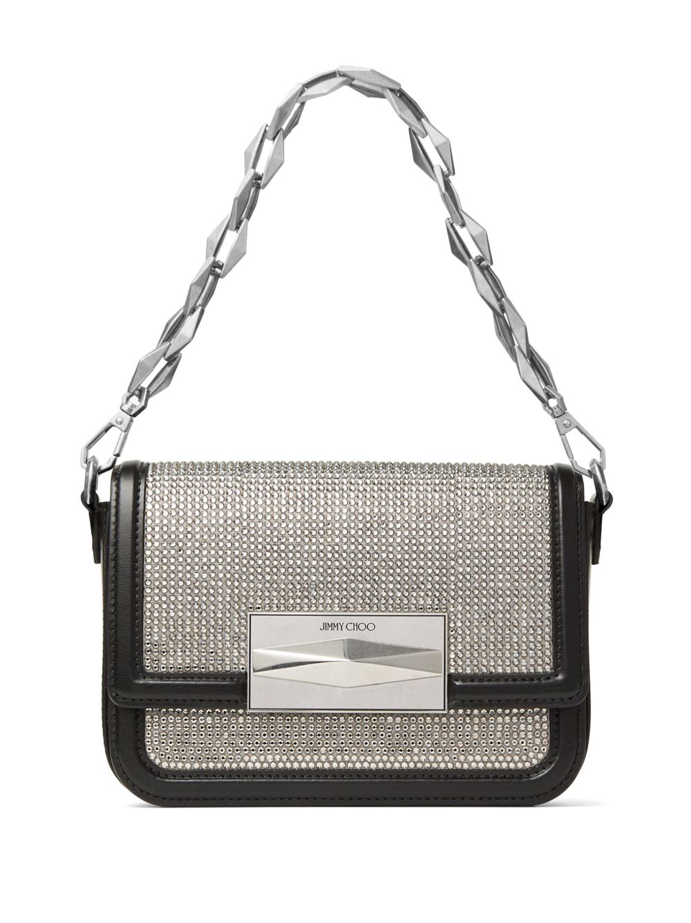 Jimmy Choo Diamond 晶饰斜挎包 - 黑色