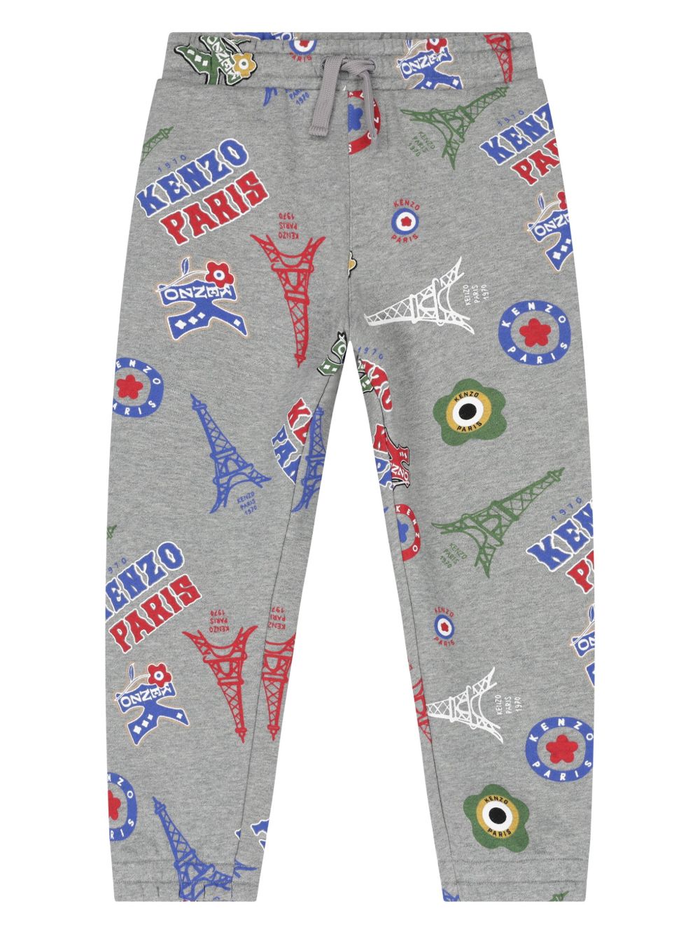 Kenzo Kids logo印花运动裤 - 灰色