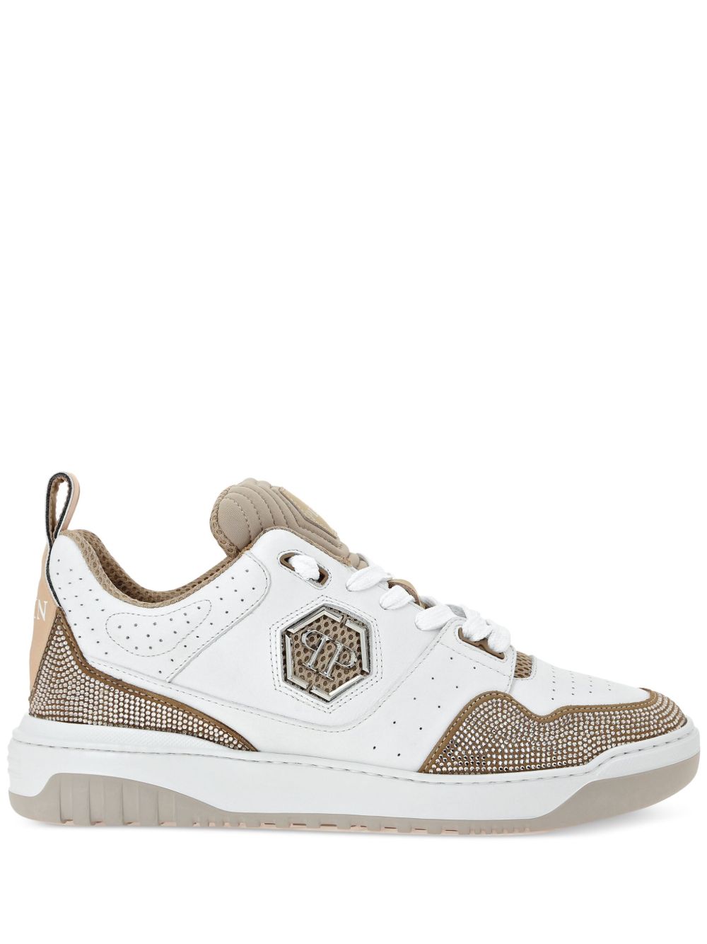 Philipp Plein Hexagon Crystal 低帮运动鞋 - 白色