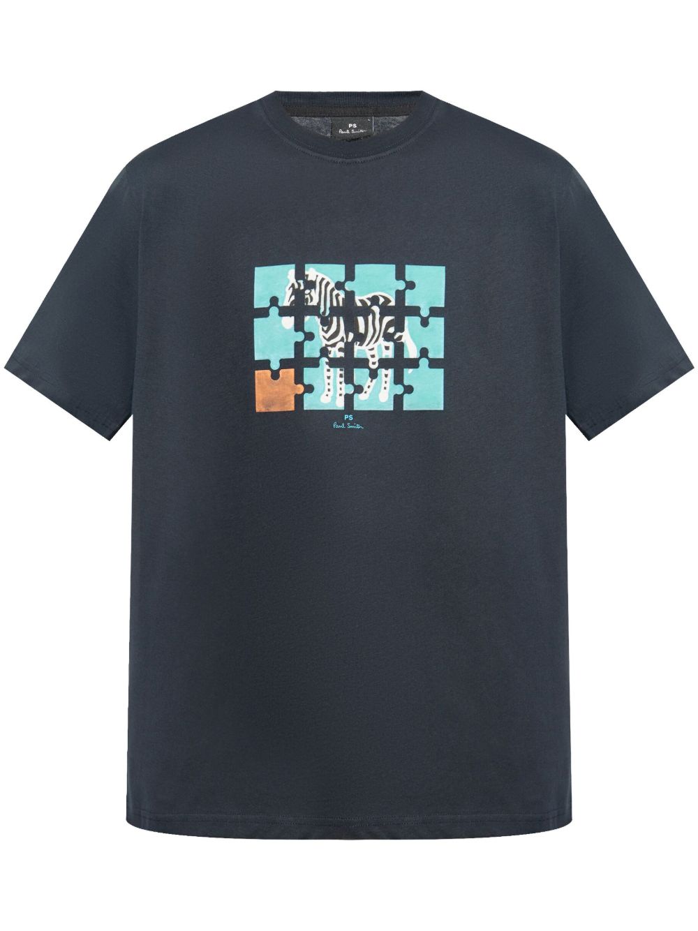 PS Paul Smith Zebra Jigsaw 印花T恤 - 蓝色