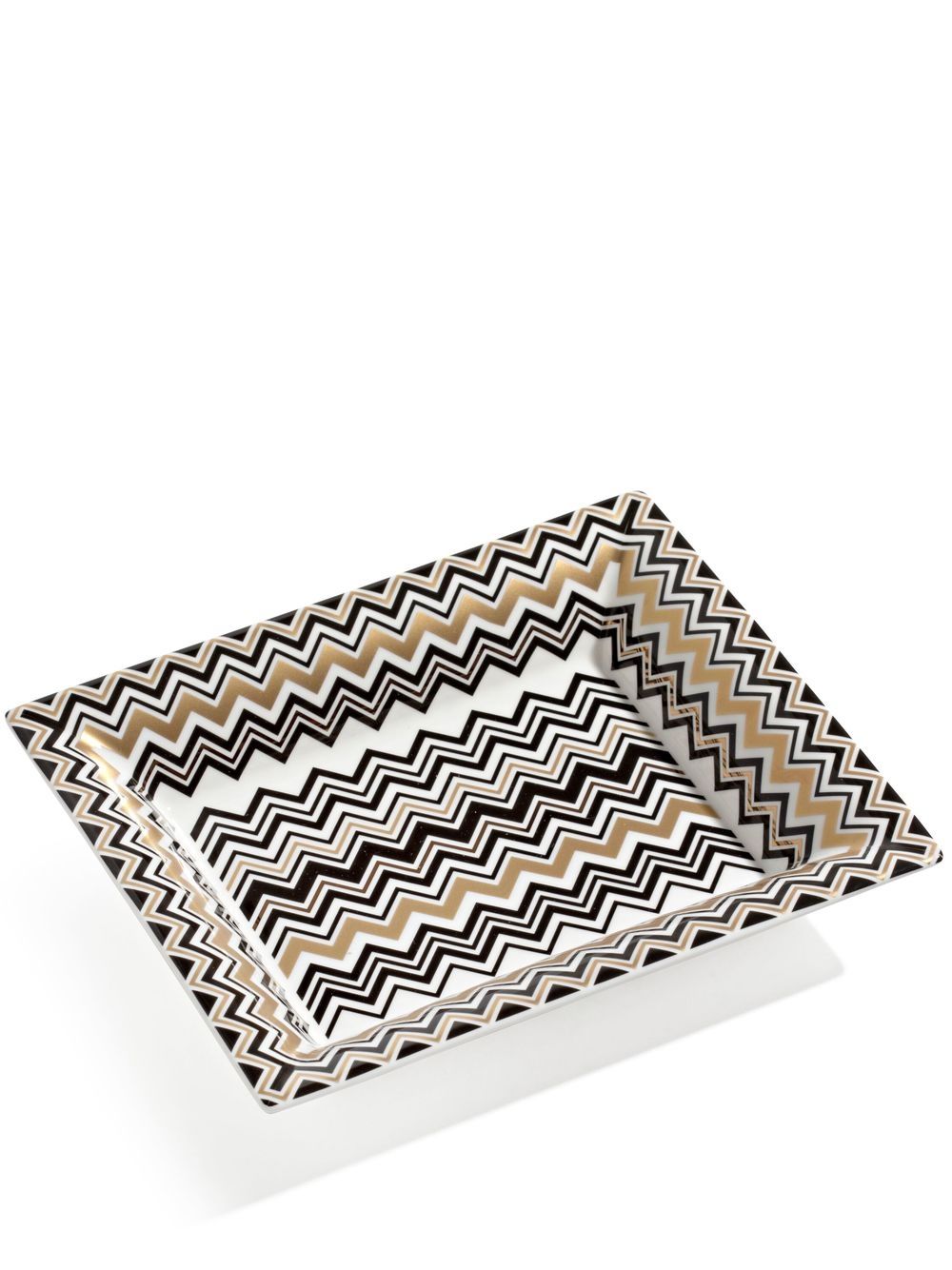 Missoni Home Z字形图案装饰盘 - 白色