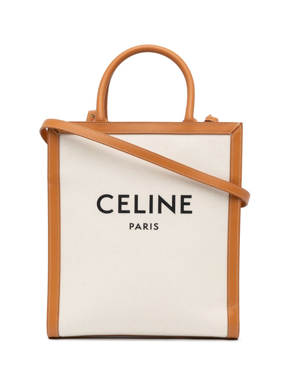 Céline Pre-Owned Vertical Cabas 小号帆布斜挎包（2022年典藏款） - 褐色