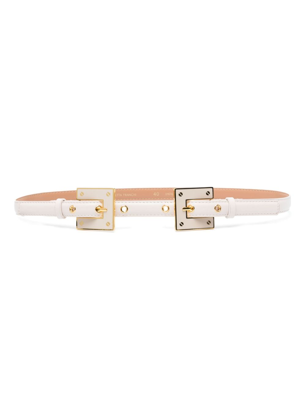 Elisabetta Franchi logo扣环细腰带 - 中性色
