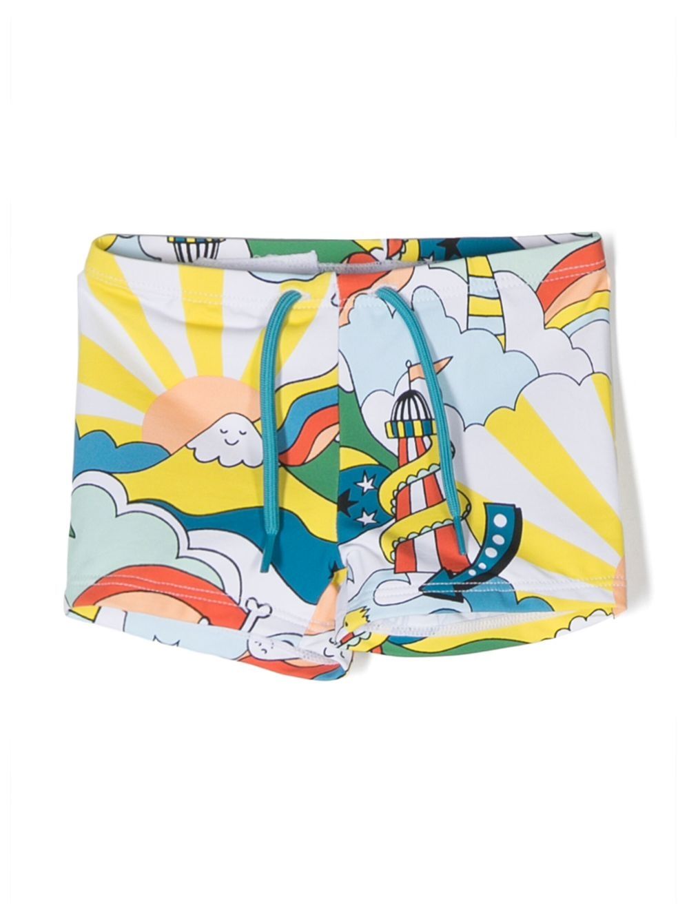 Stella McCartney Kids 图案印花泳裤 - 蓝色