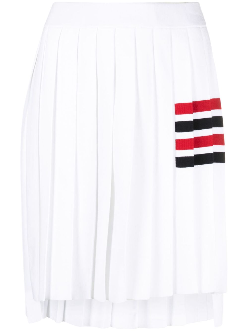 Thom Browne 四条纹百褶半身裙 - 白色