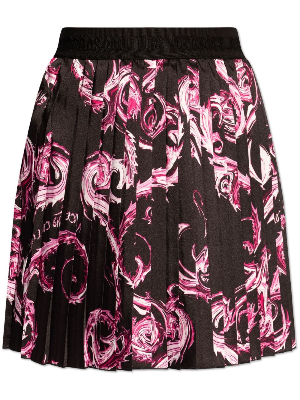 Versace Jeans Couture 抽象图案印花迷你半身裙 - 黑色